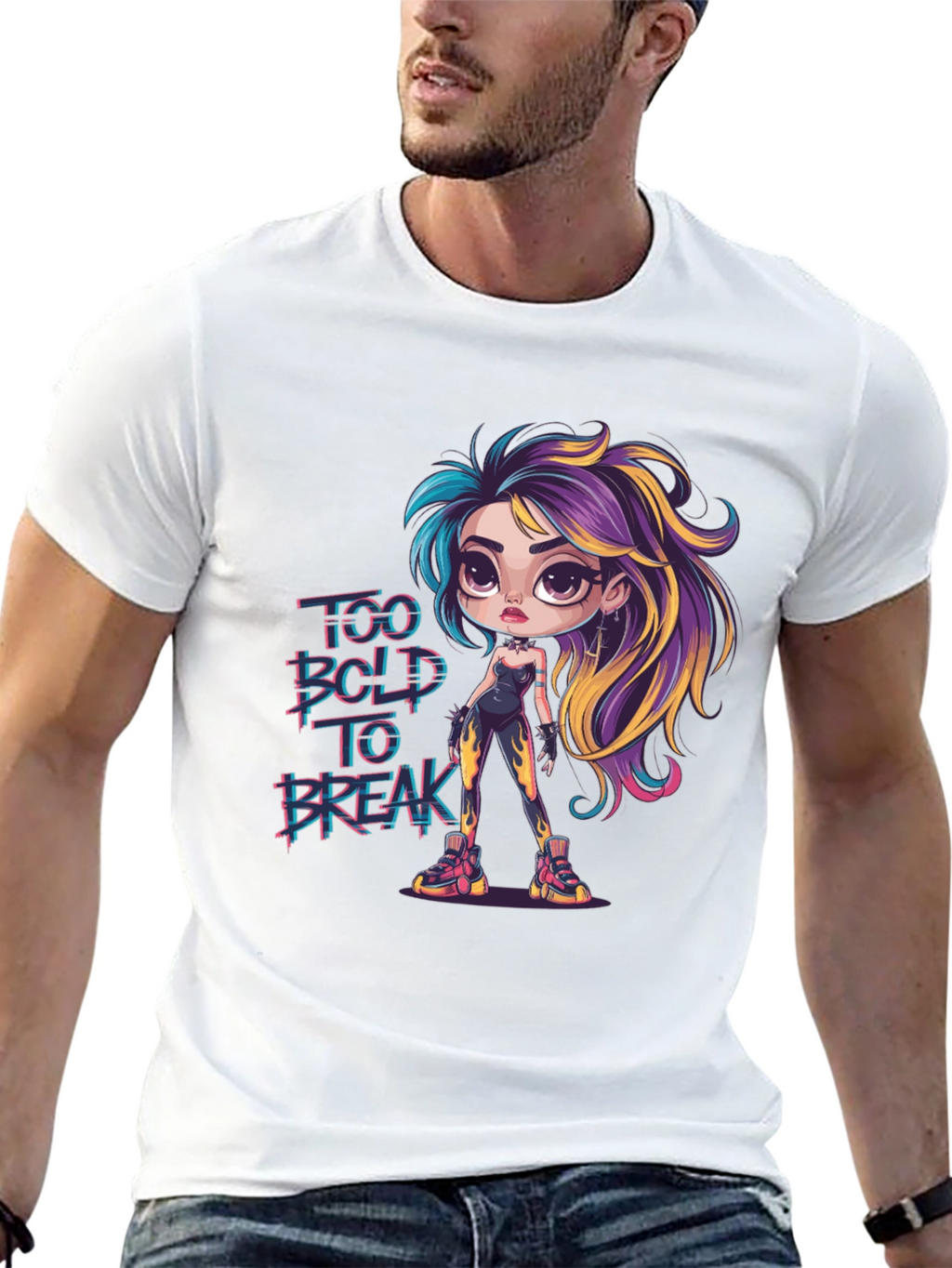 Bold Cartoon Graphic Print T-Shirt