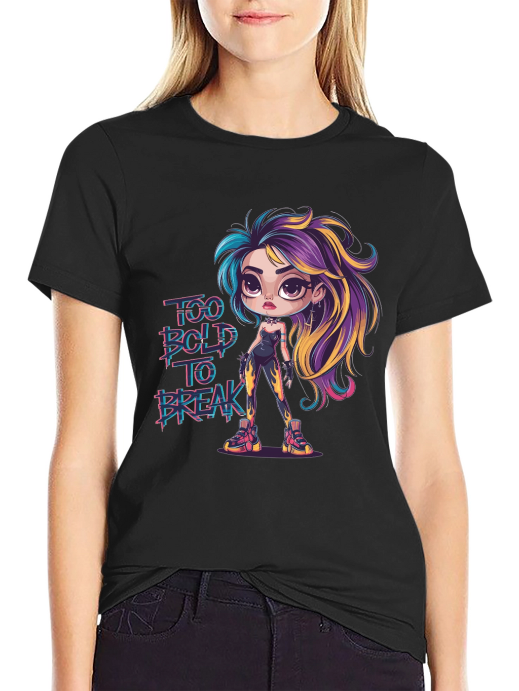 Bold Cartoon Graphic Print T-Shirt
