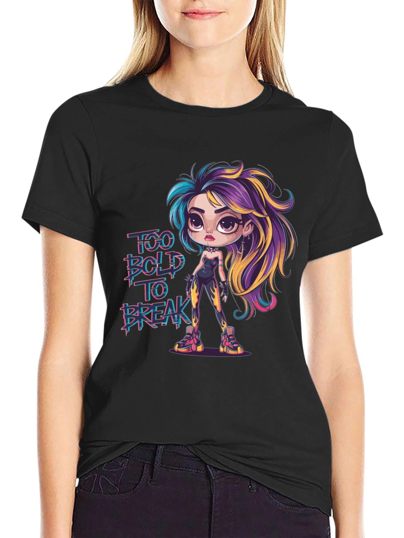 Bold Cartoon Graphic Print T-Shirt