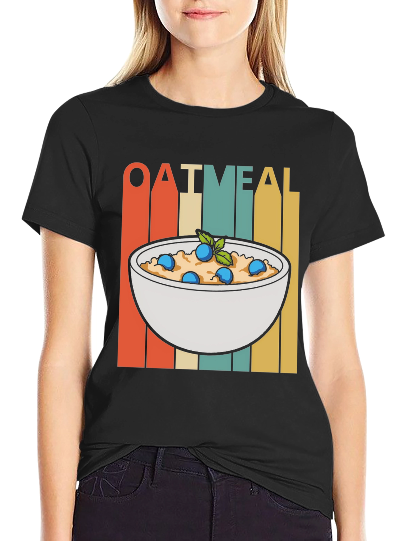 Oatmeal Bowl Graphic Tee - Breakfast Lovers T-Shirt
