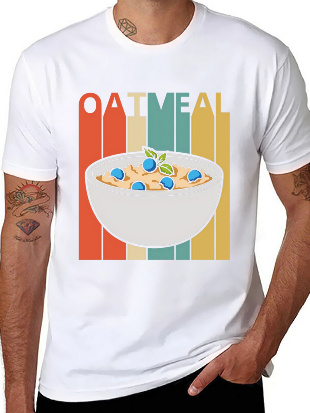 Oatmeal Bowl Graphic Tee - Breakfast Lovers T-Shirt