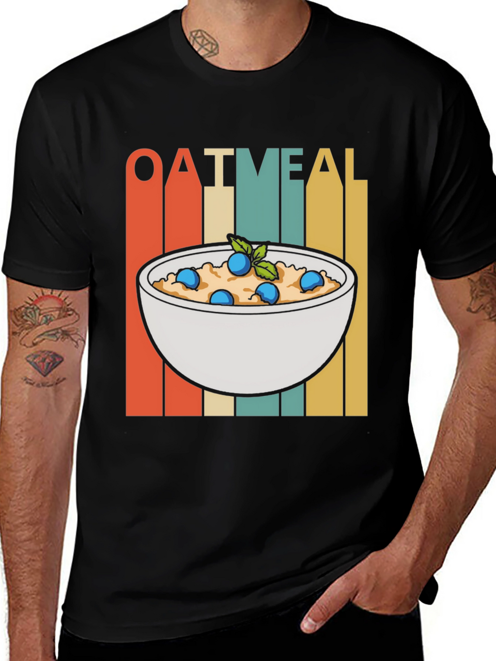 Oatmeal Bowl Graphic Tee - Breakfast Lovers T-Shirt