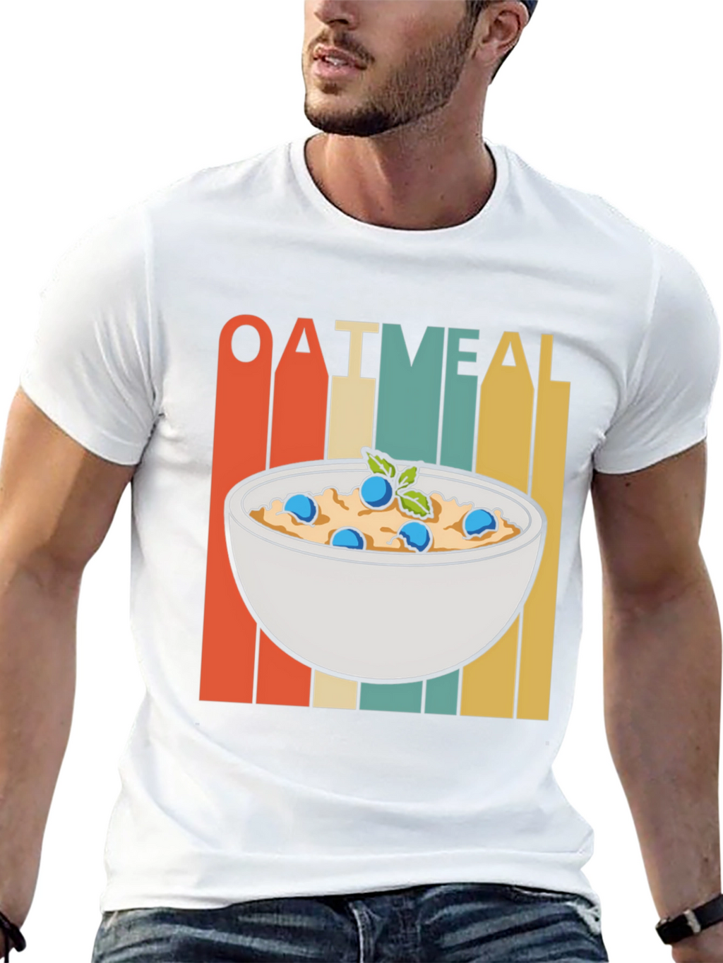 Oatmeal Bowl Graphic Tee - Breakfast Lovers T-Shirt