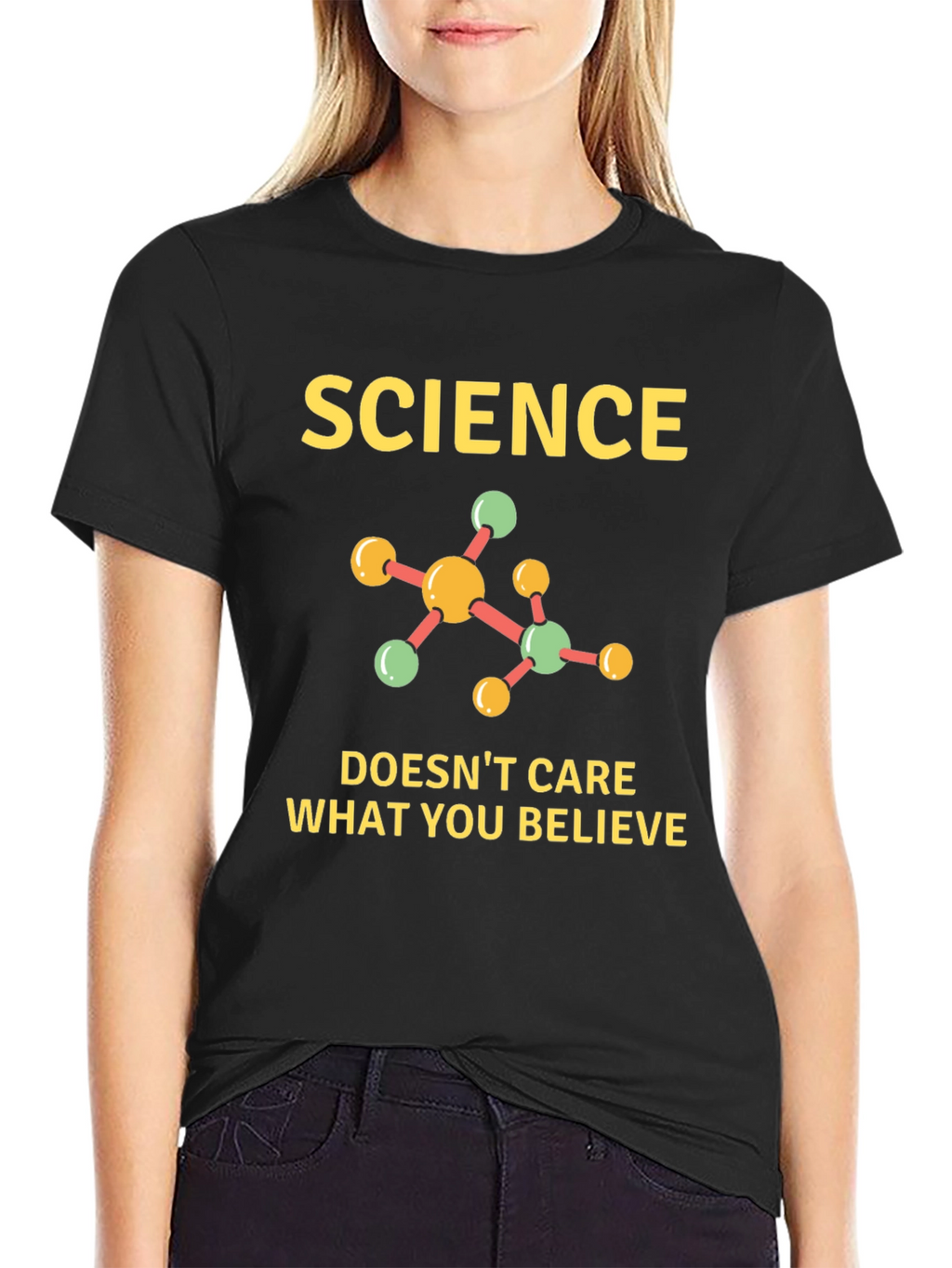 Science Doesnt Care What You Believe Black T-Shirt