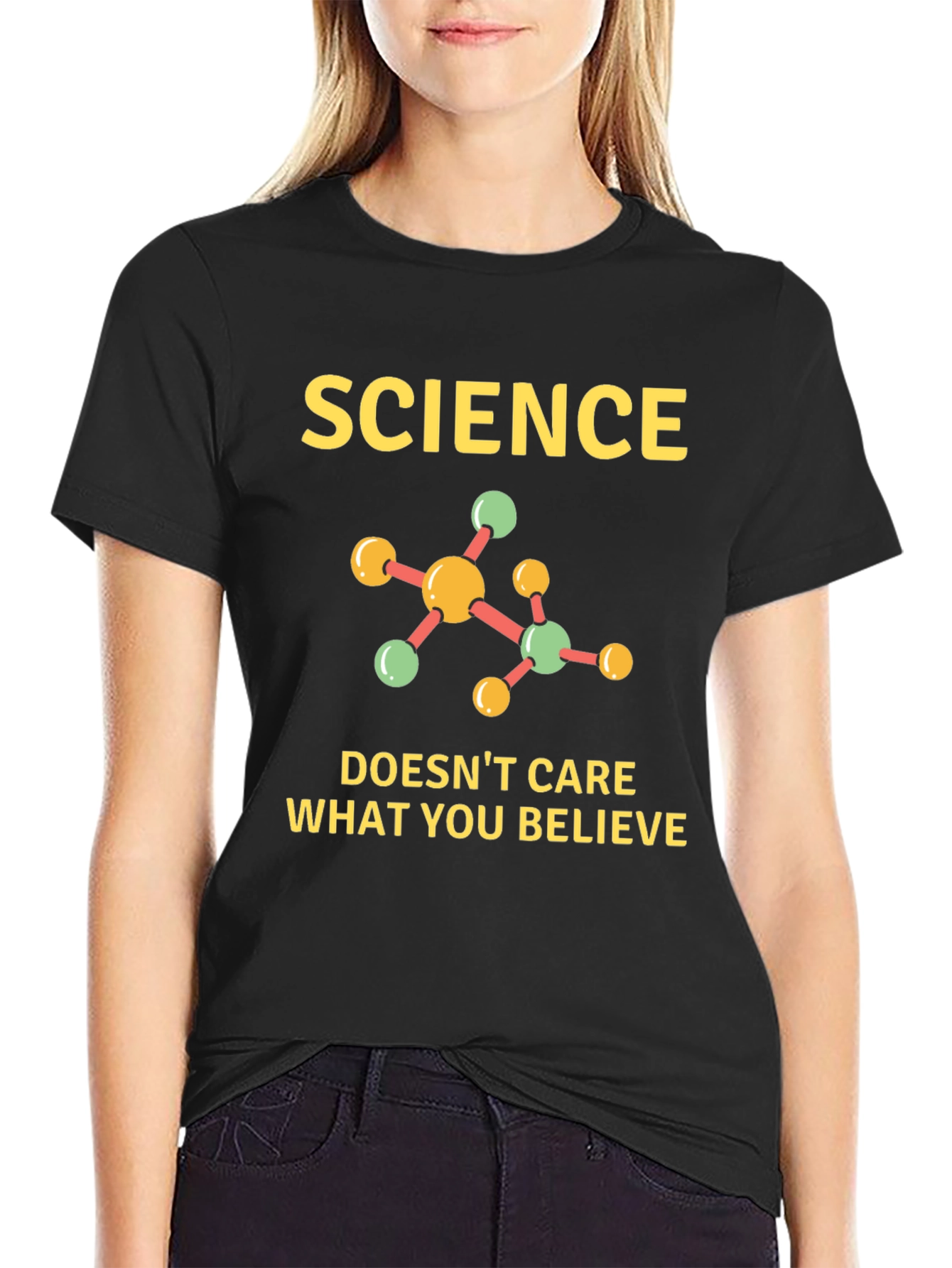 Science Doesnt Care What You Believe Black T-Shirt