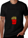 Funny Exercise Extra Fries Graphic Tee