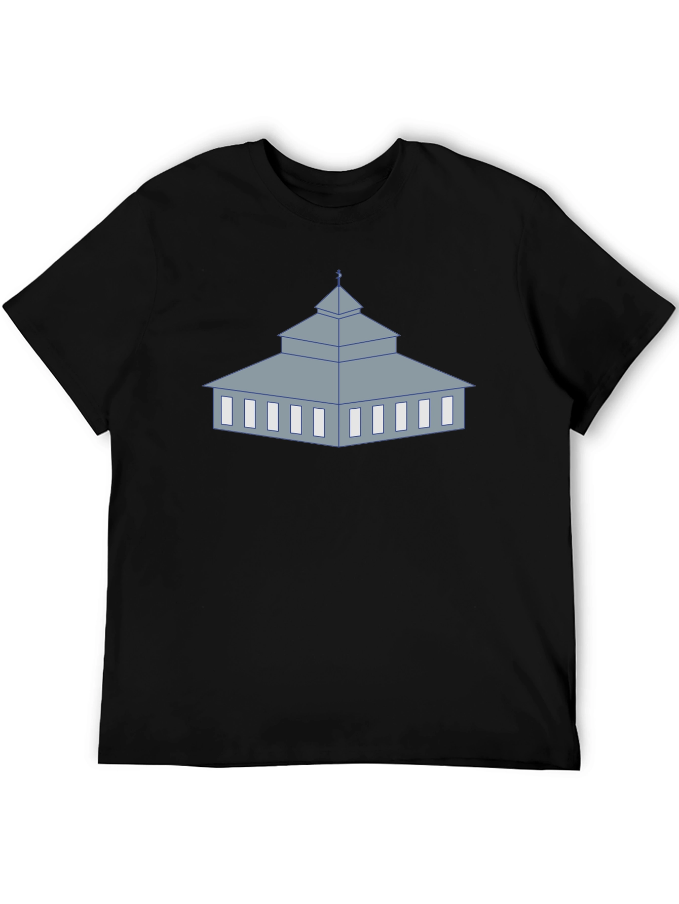 Mosque Graphic Black T-Shirt Unique Religious Design