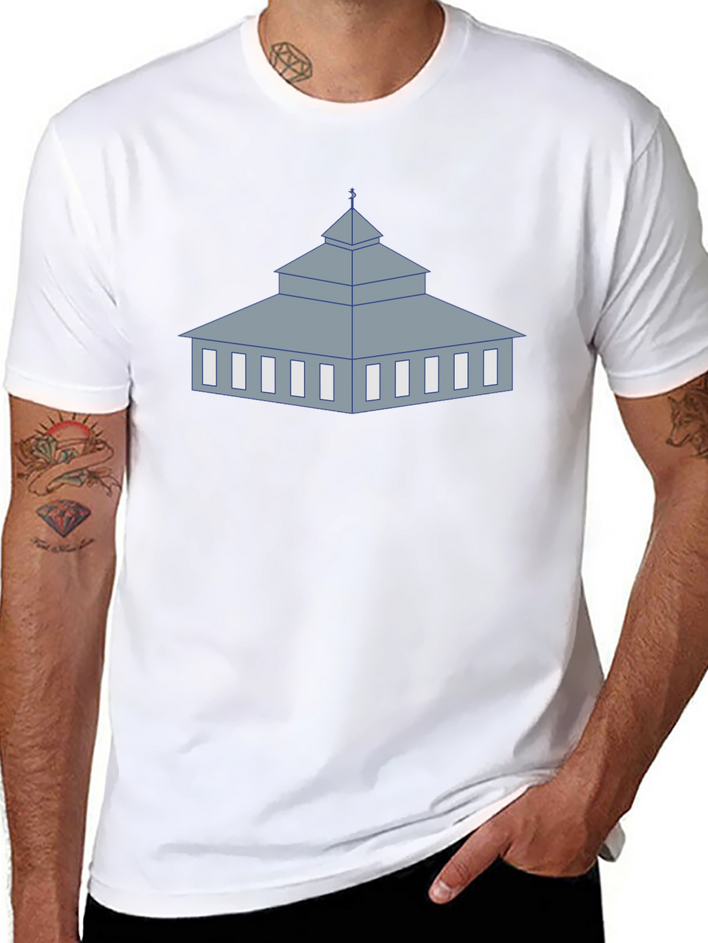 Mosque Graphic Black T-Shirt Unique Religious Design