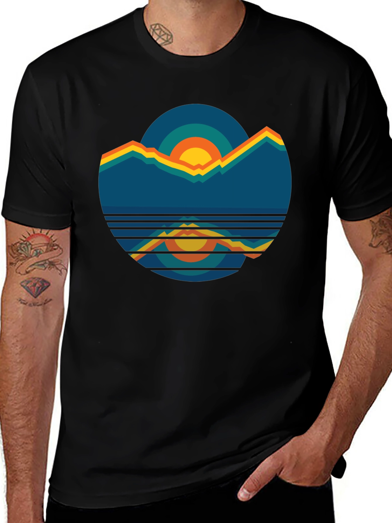 Retro Mountain Sunset Graphic Tee