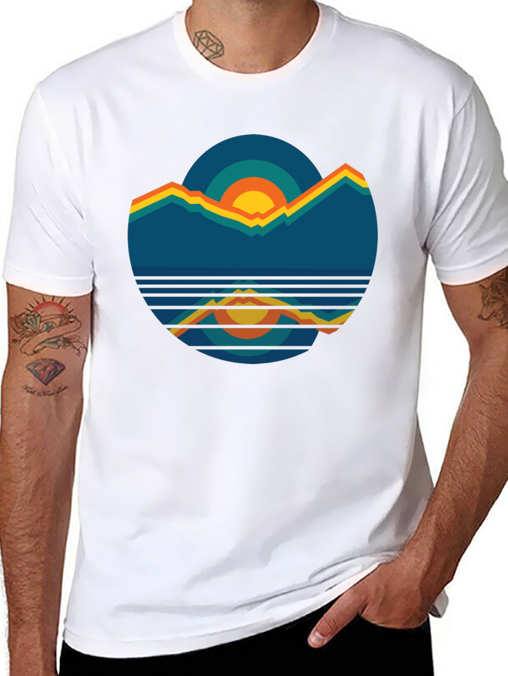 Retro Mountain Sunset Graphic Tee