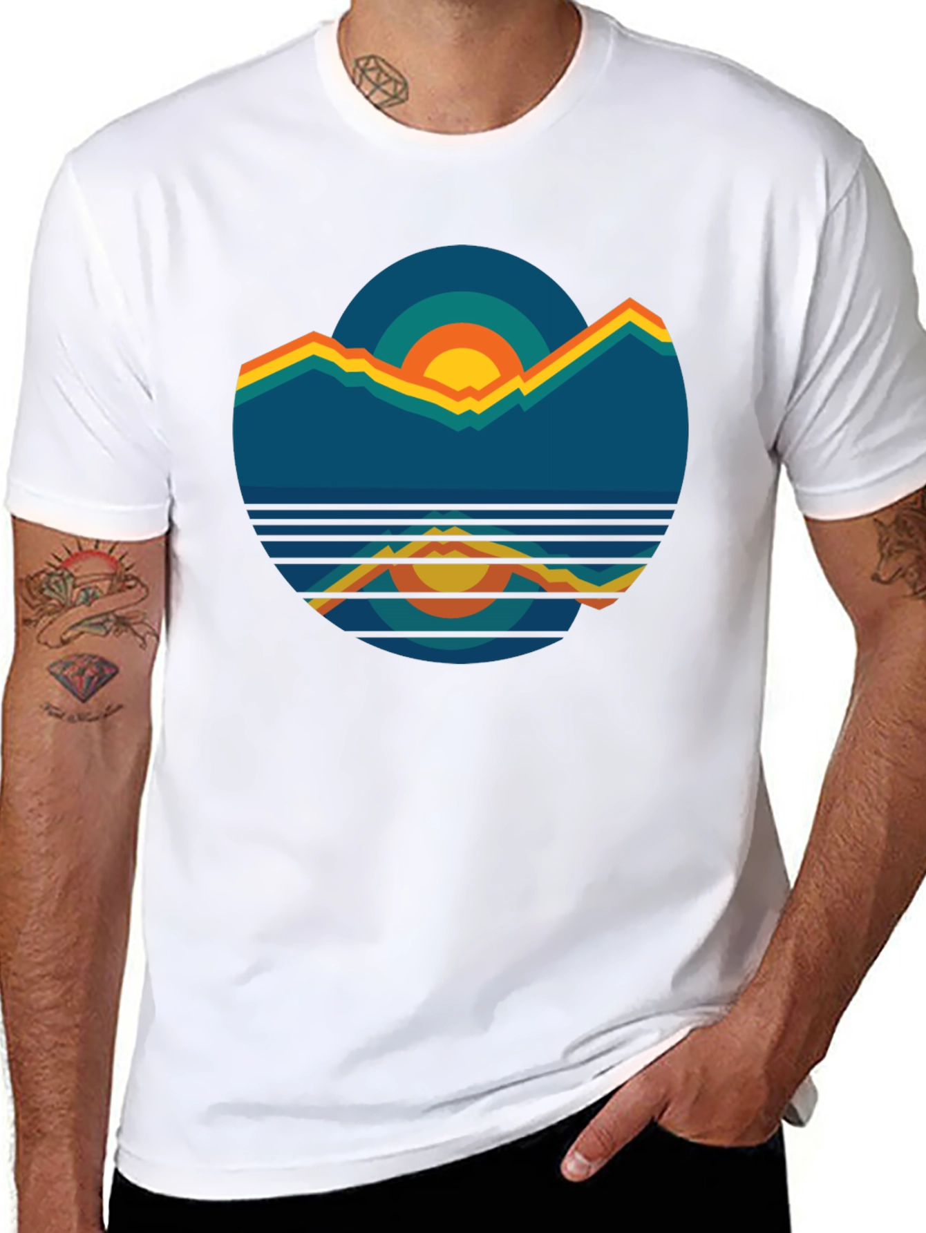 Retro Mountain Sunset Graphic Tee