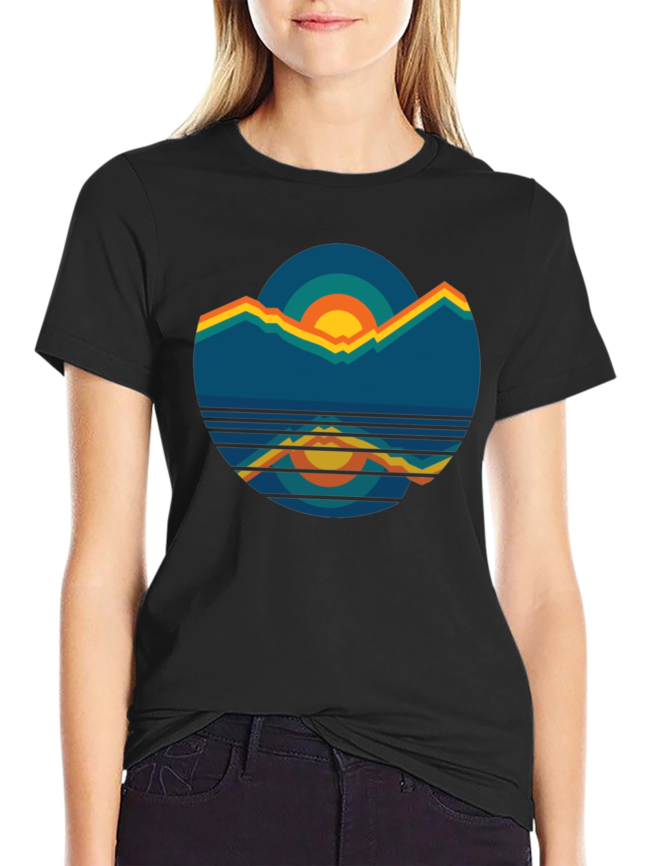 Retro Mountain Sunset Graphic Tee
