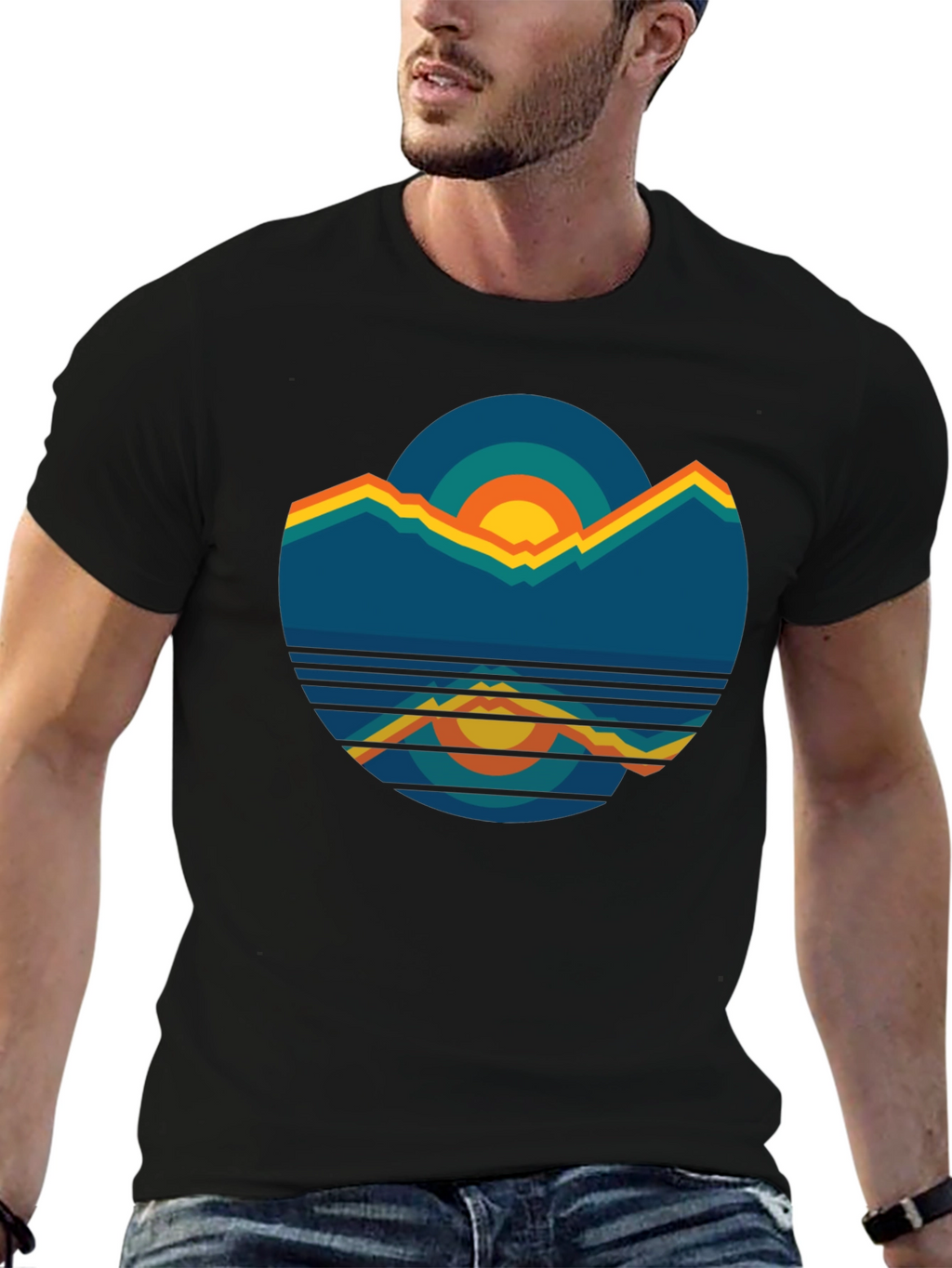 Retro Mountain Sunset Graphic Tee