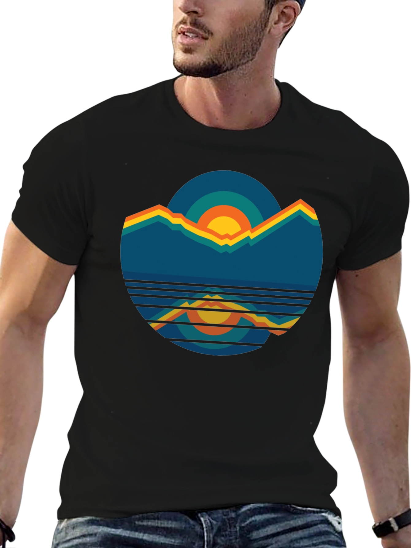 Retro Mountain Sunset Graphic Tee
