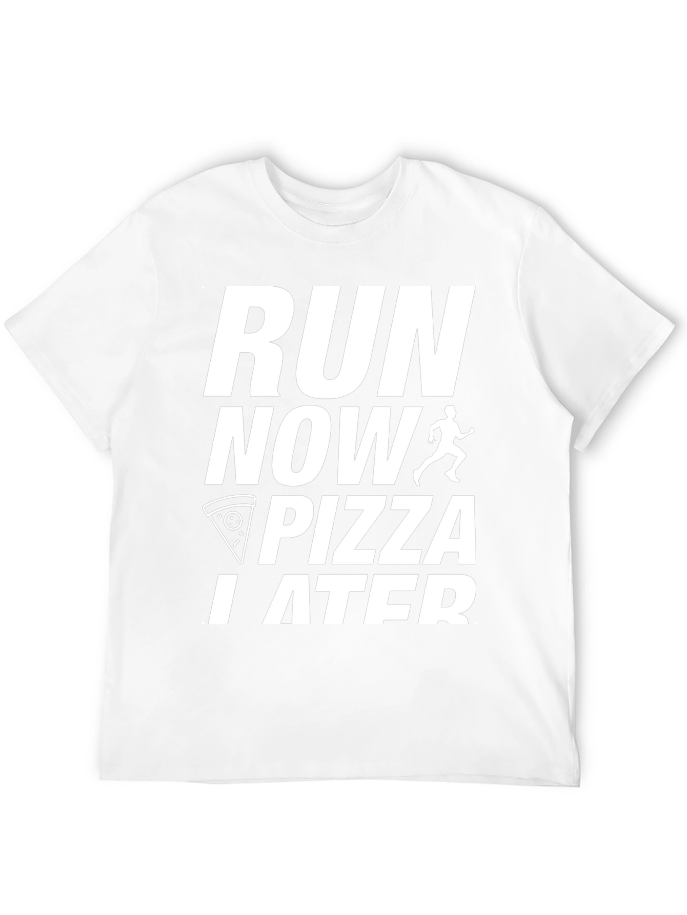 Run Now Pizza Later Black Graphic Tee
