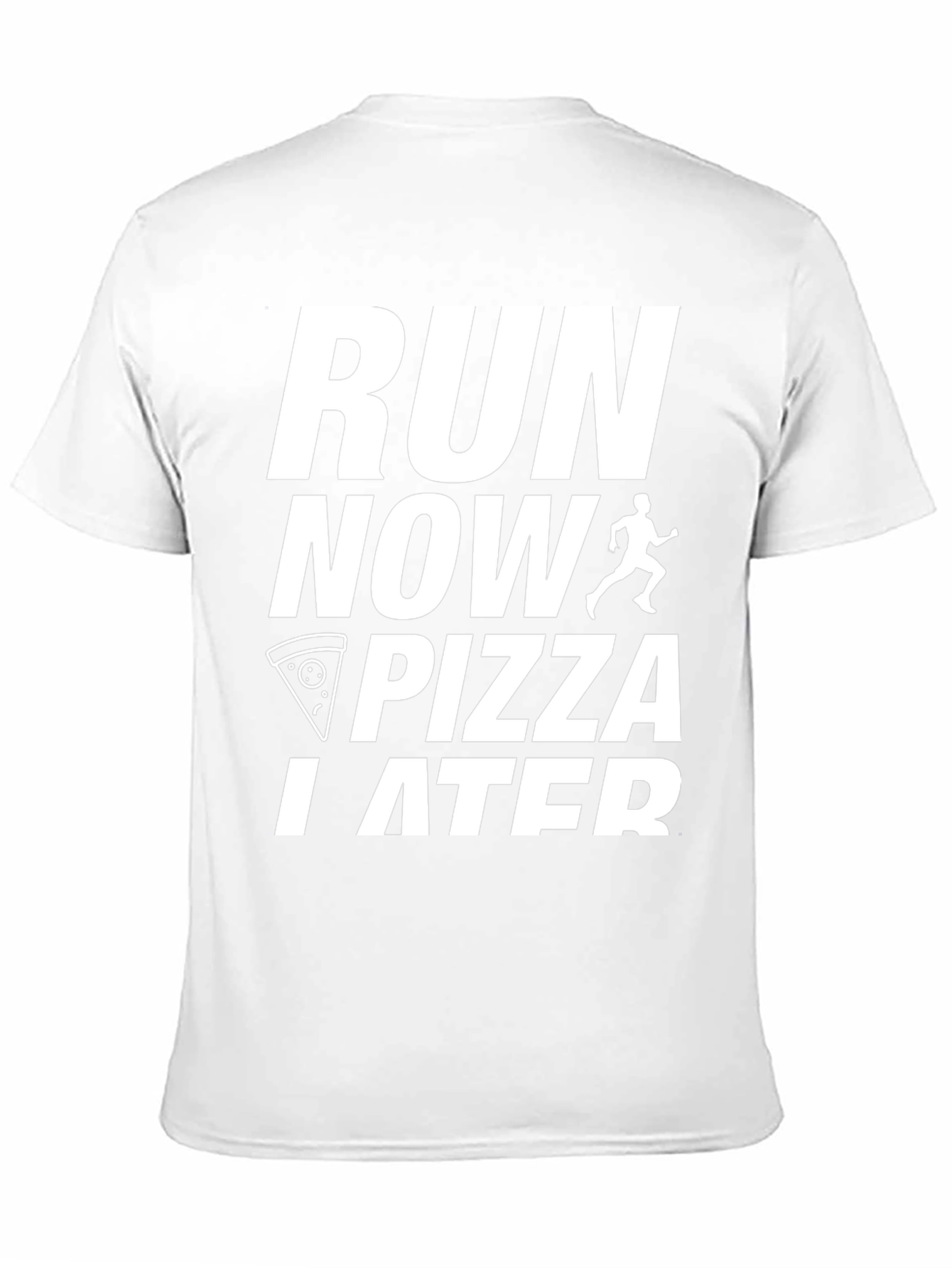 Run Now Pizza Later Black Graphic Tee