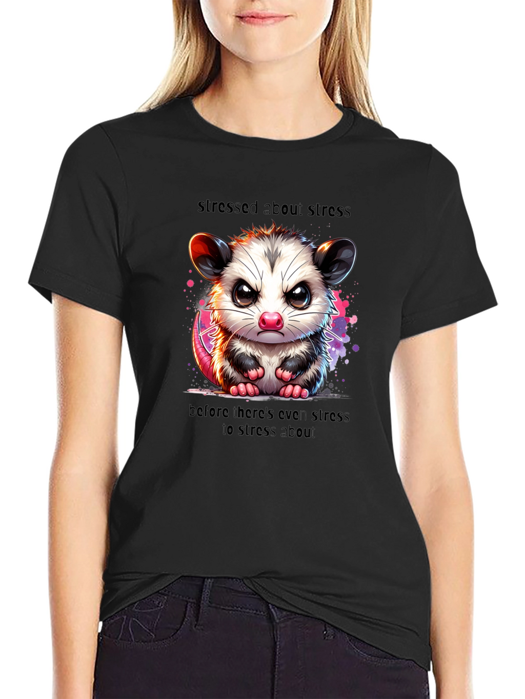 Stressed Opossum T-Shirt - Funny Graphic Tee