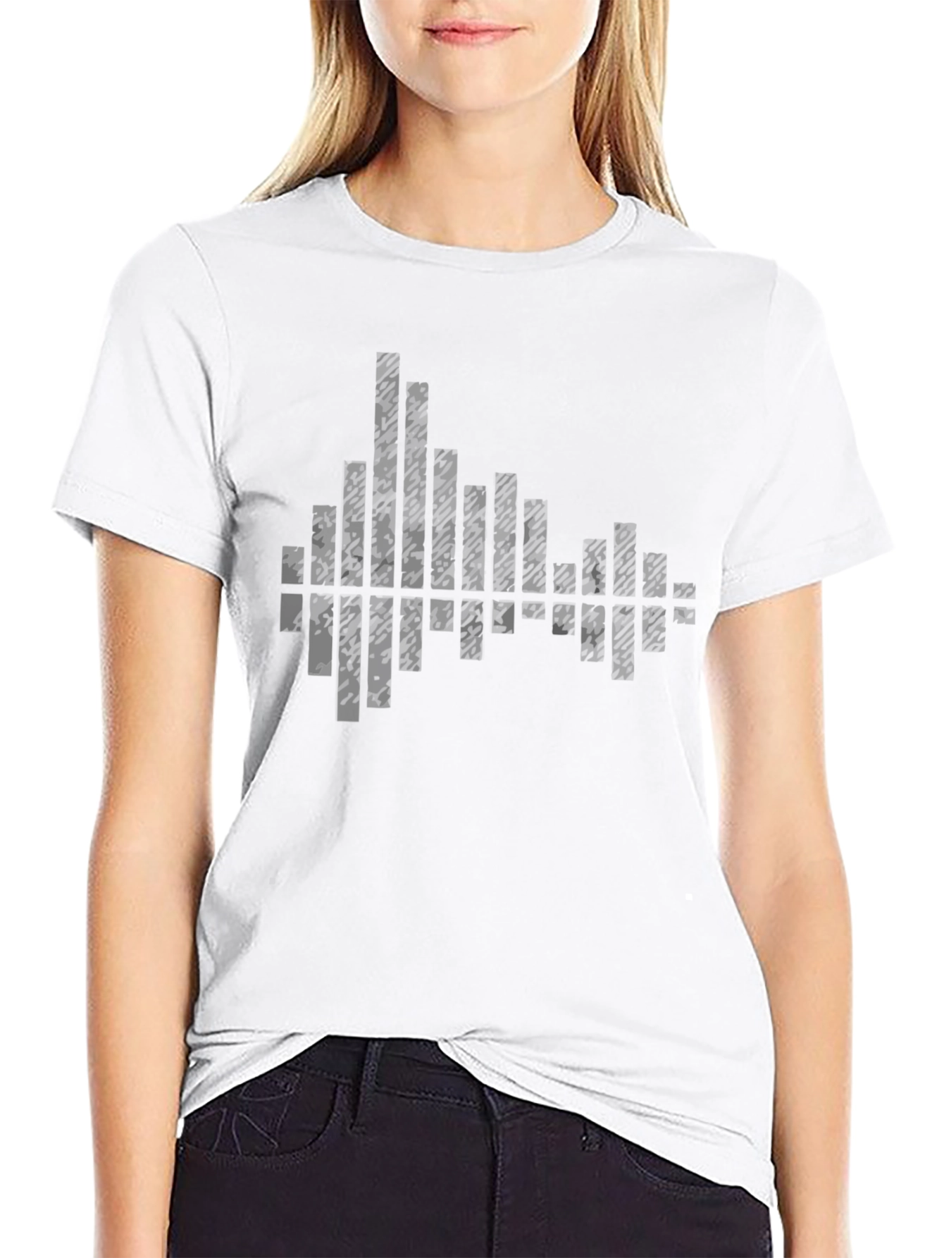 Modern Black Graphic Tee - Soundwave Design