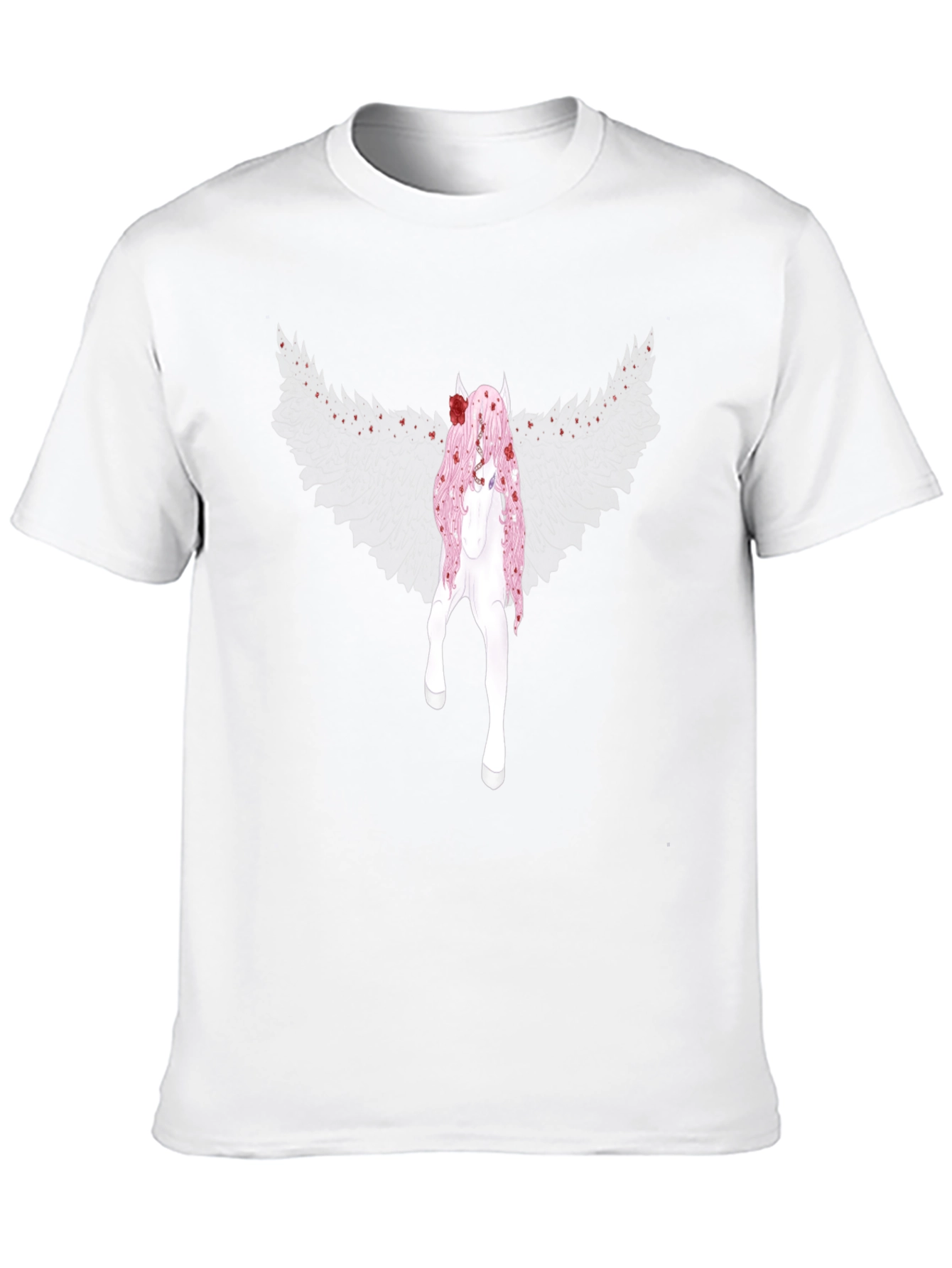 Black T-Shirt with Fantasy Character Graphic Print
