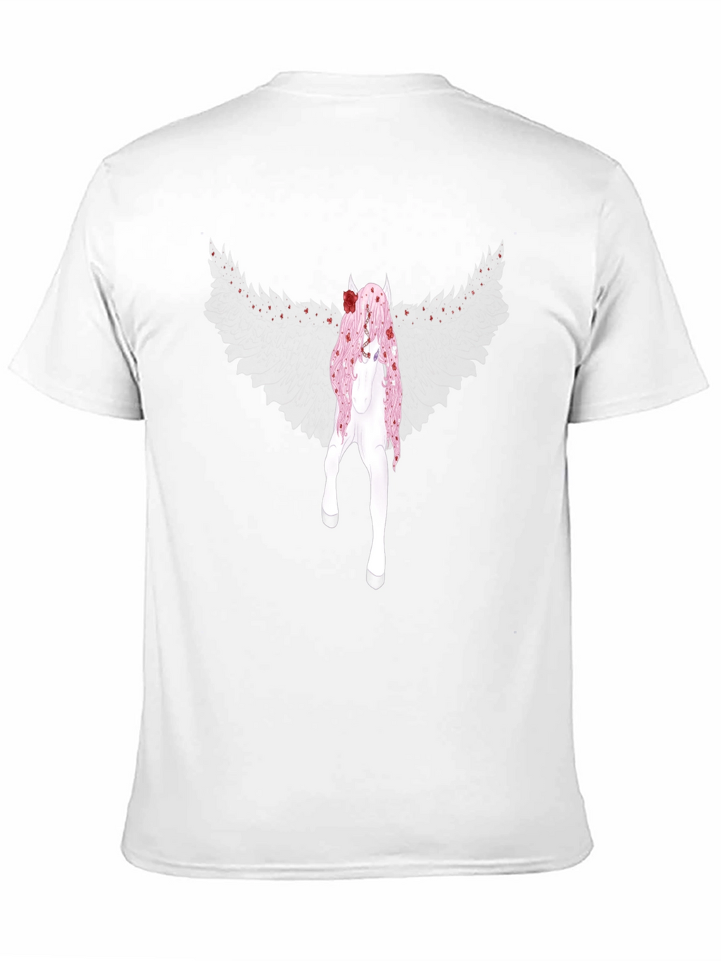 Black T-Shirt with Fantasy Character Graphic Print
