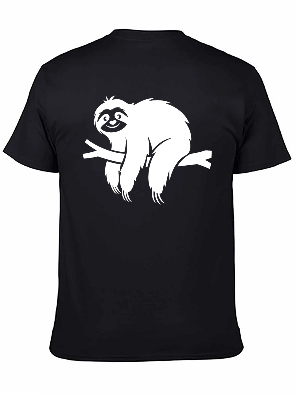 Sloth on Branch Graphic Tee - Unisex Black T-Shirt