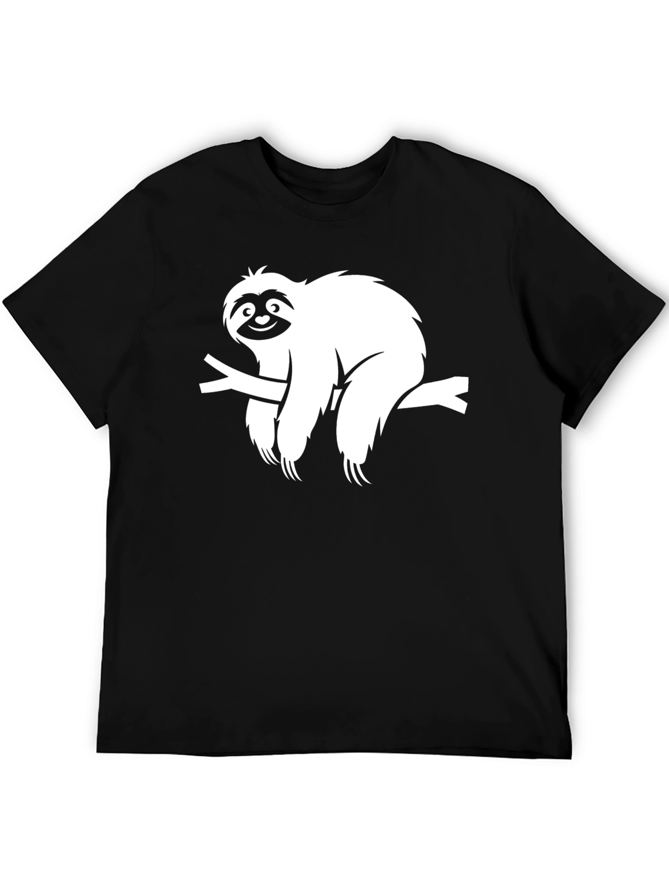 Sloth on Branch Graphic Tee - Unisex Black T-Shirt