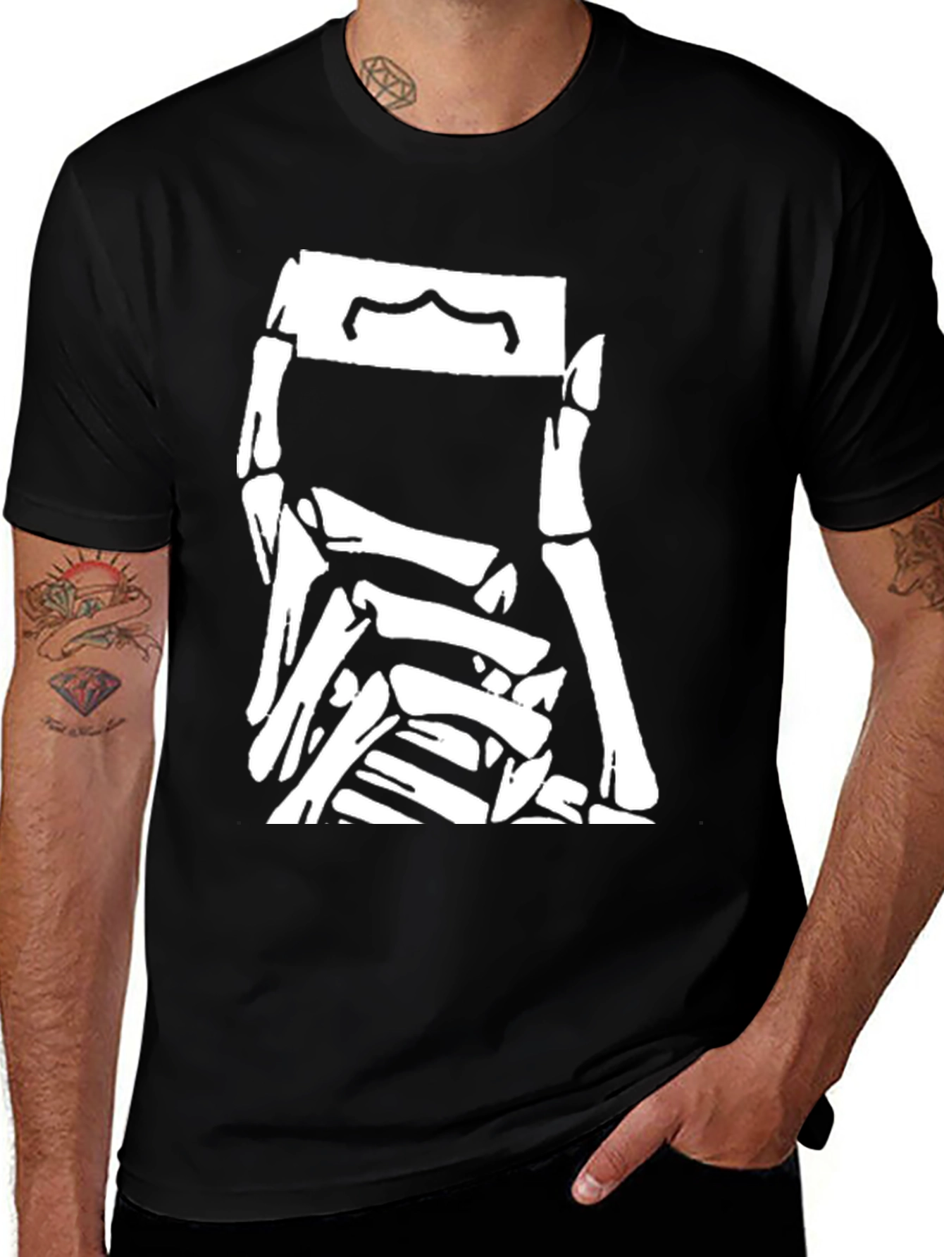 Skeleton Pile Graphic Tee - Black