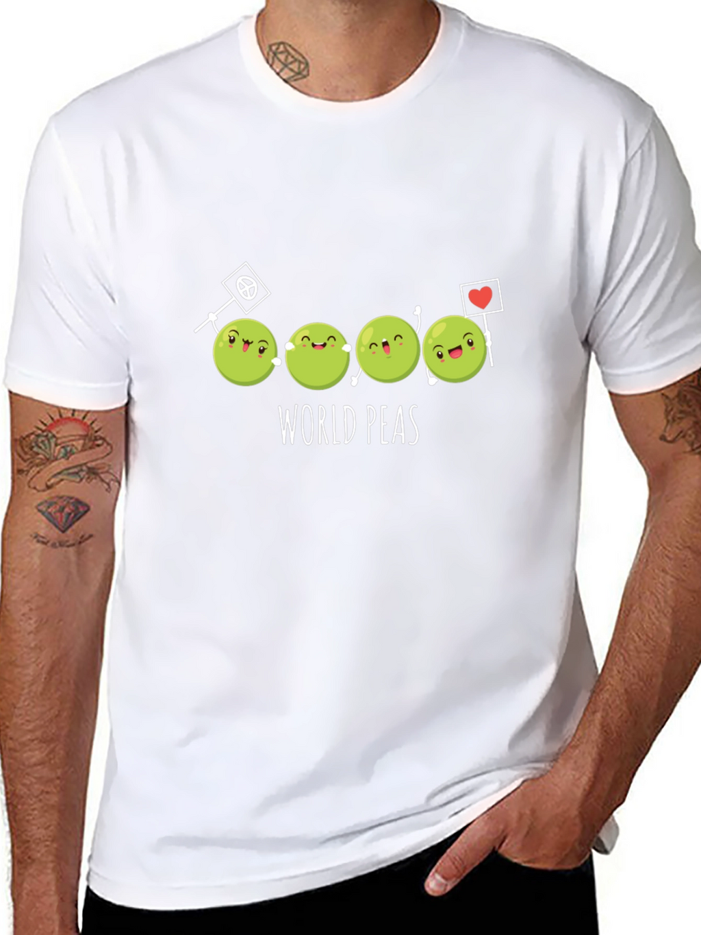 World Peas T-Shirt - Funny Cartoon Graphic Tee