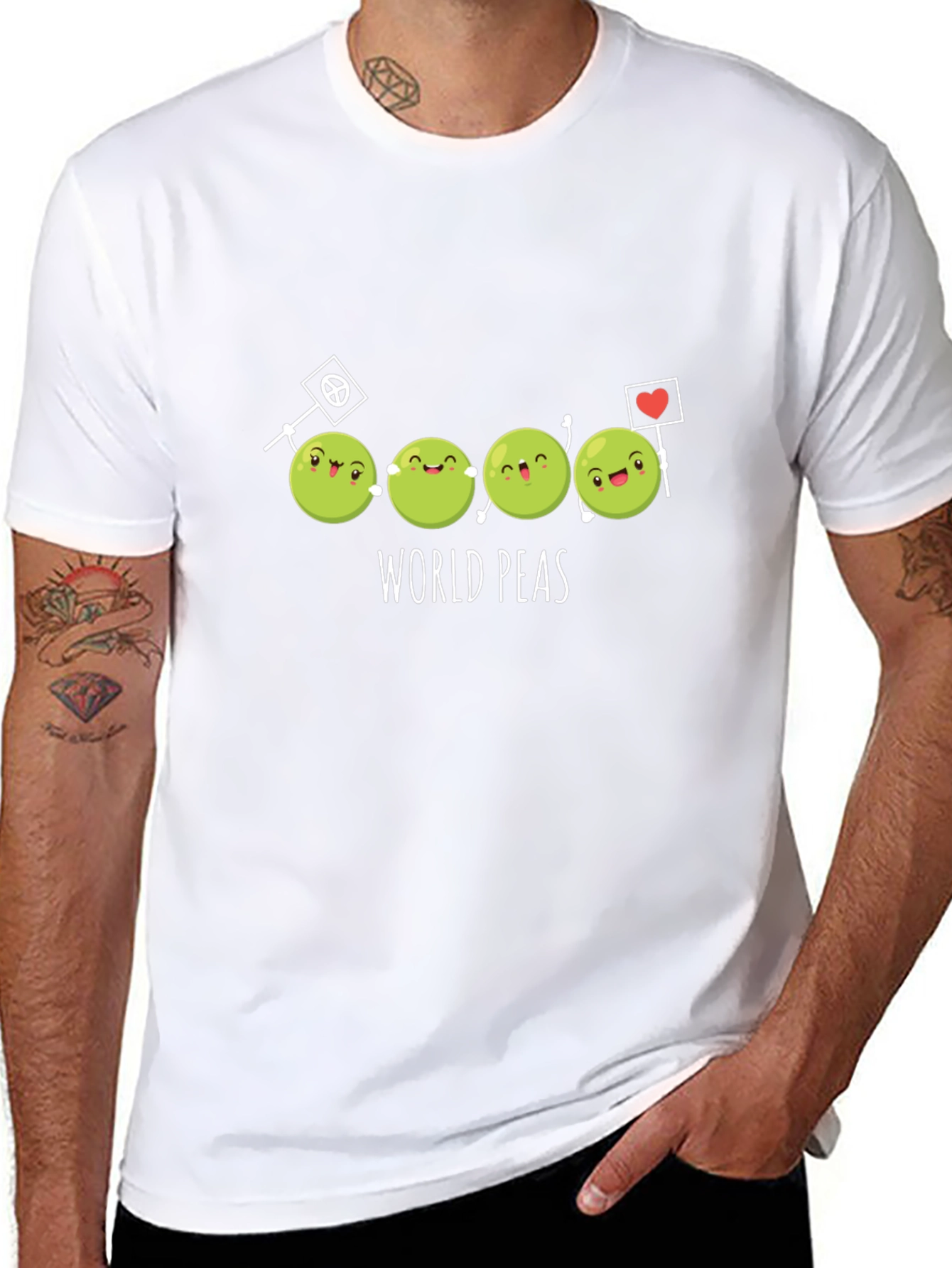 World Peas T-Shirt - Funny Cartoon Graphic Tee