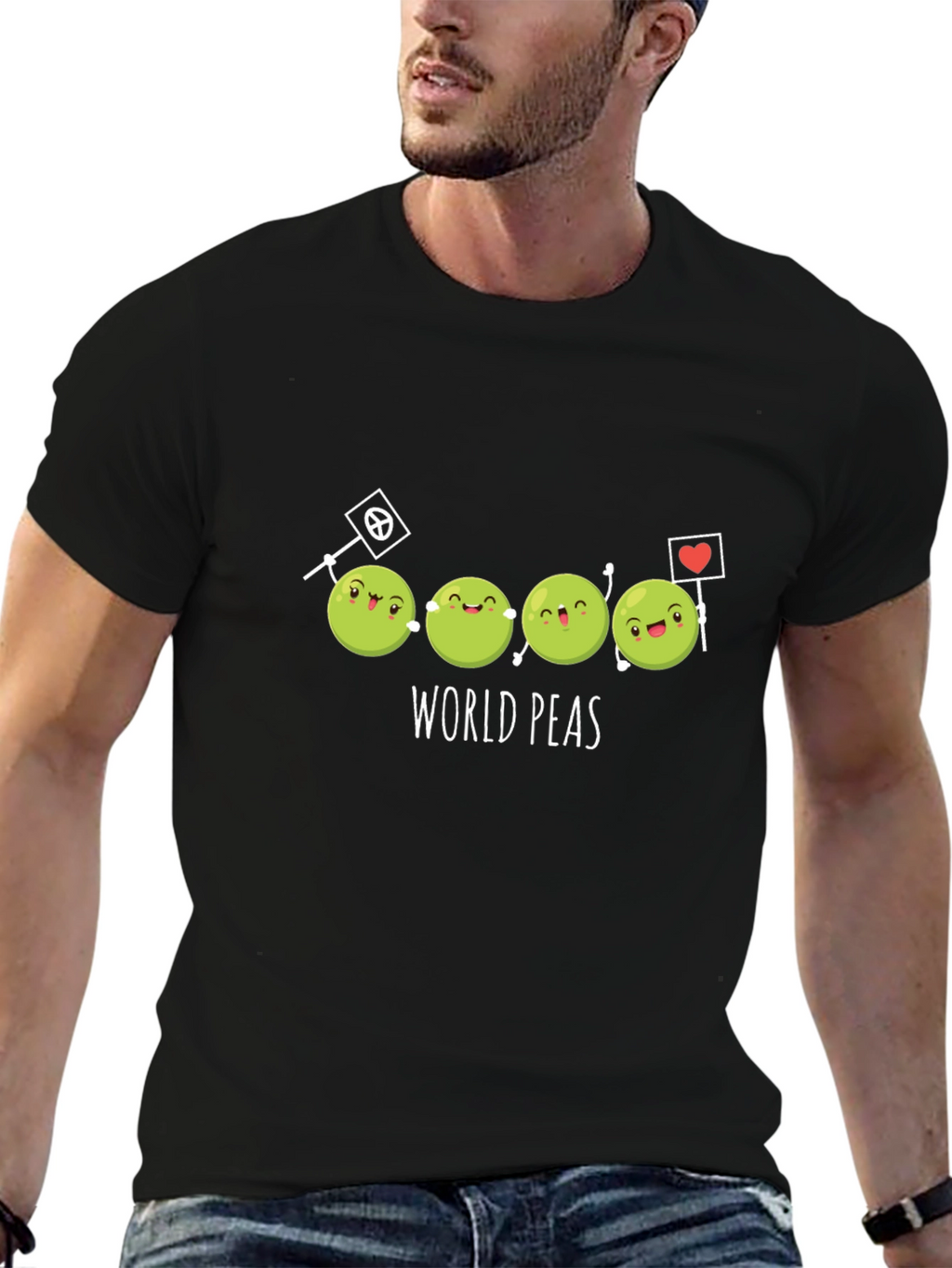 World Peas T-Shirt - Funny Cartoon Graphic Tee
