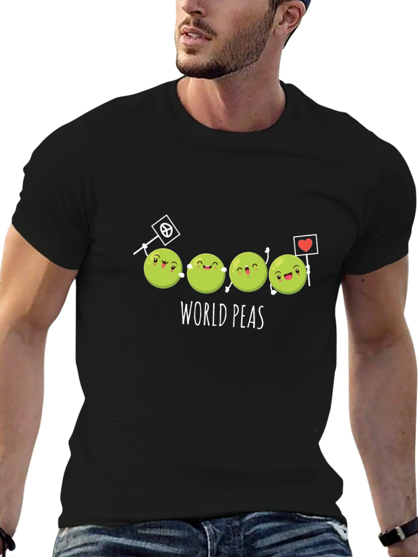 World Peas T-Shirt - Funny Cartoon Graphic Tee