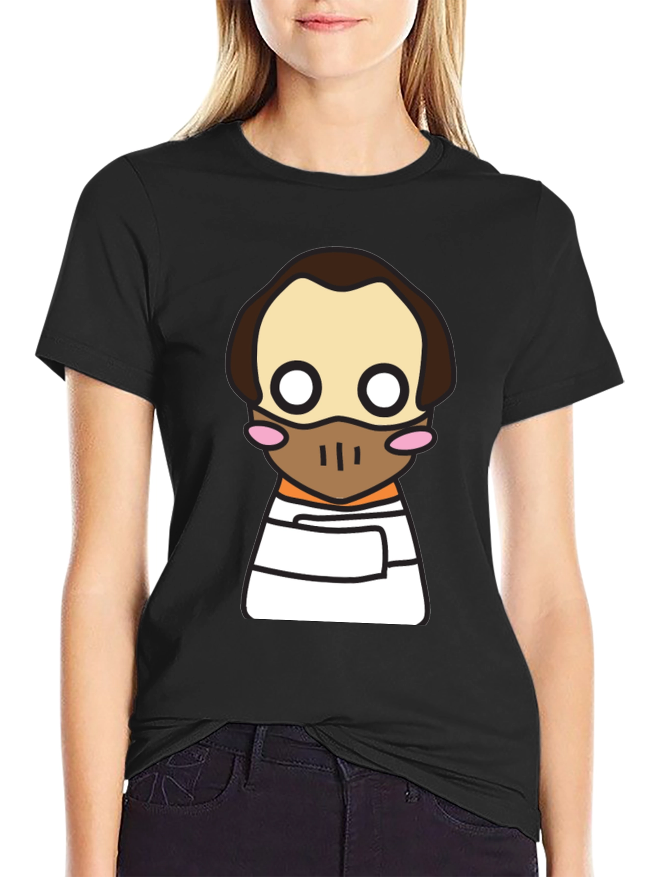 Hannibal Lecter Kawaii T-Shirt - Black Graphic Tee