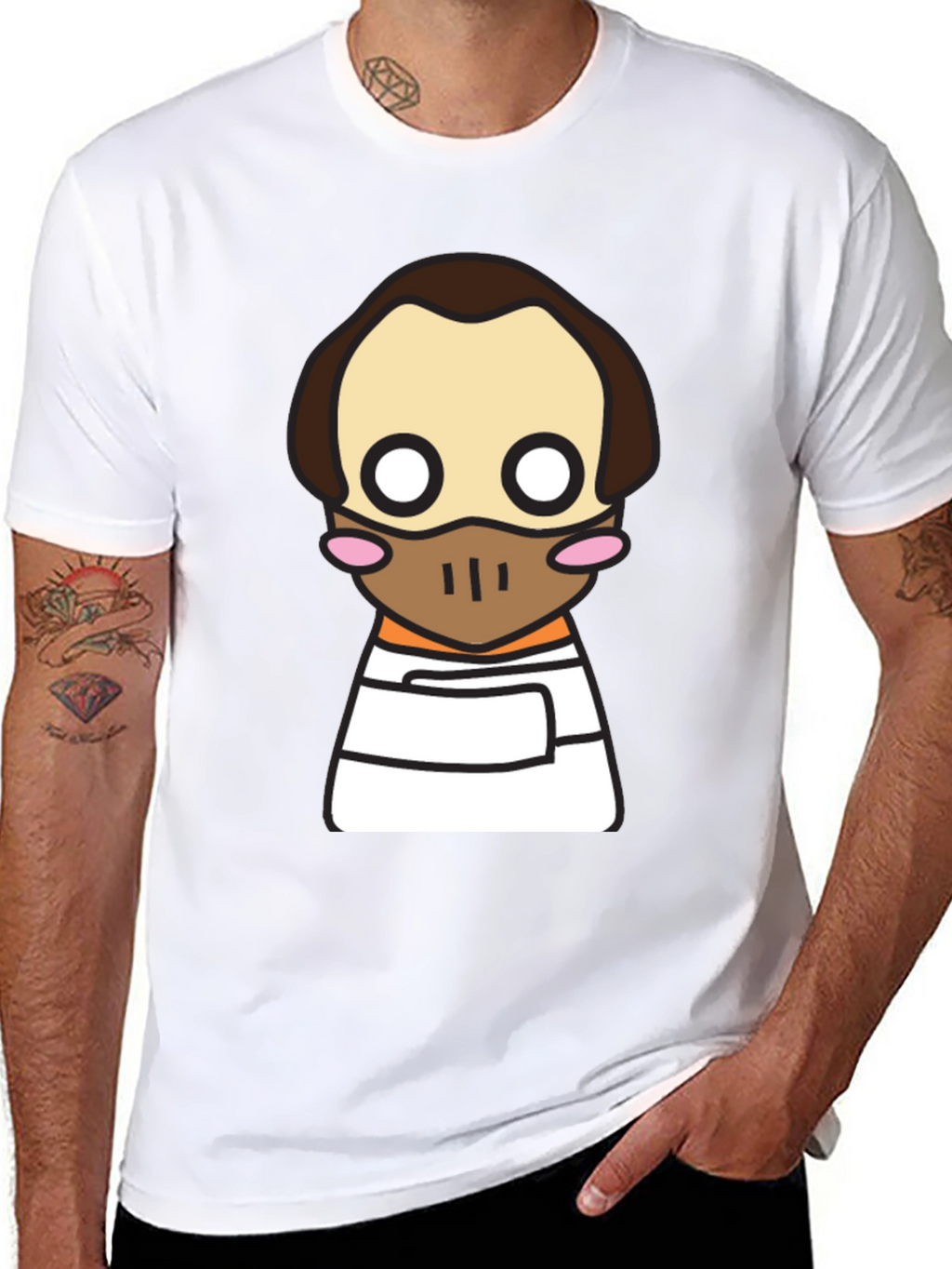 Hannibal Lecter Kawaii T-Shirt - Black Graphic Tee