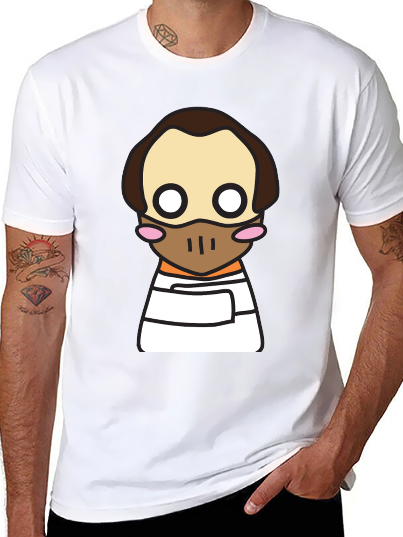 Hannibal Lecter Kawaii T-Shirt - Black Graphic Tee