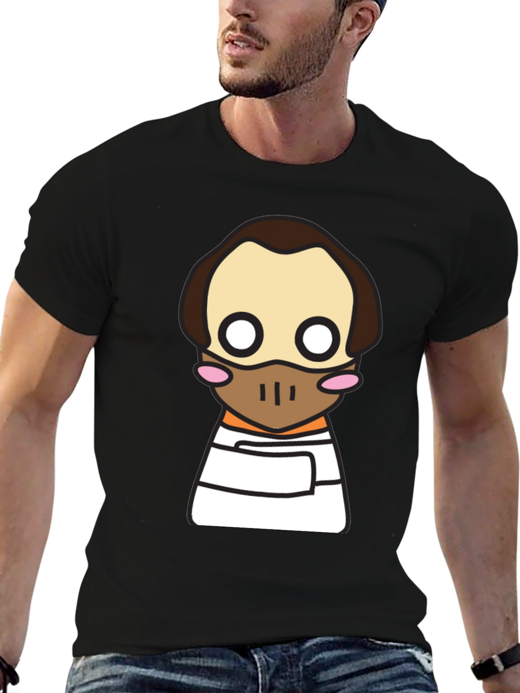Hannibal Lecter Kawaii T-Shirt - Black Graphic Tee