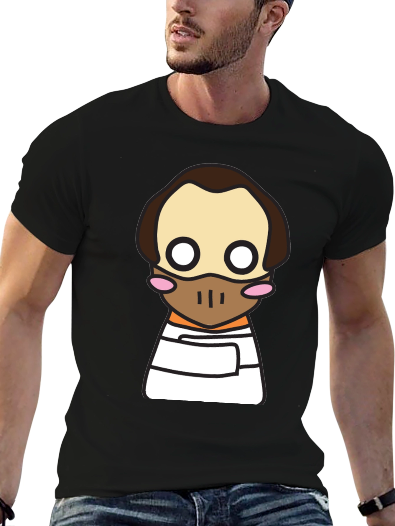 Hannibal Lecter Kawaii T-Shirt - Black Graphic Tee
