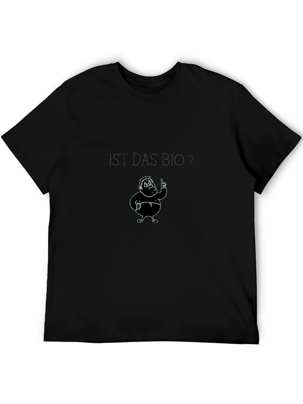 Humorous Cartoon Character Black T-Shirt