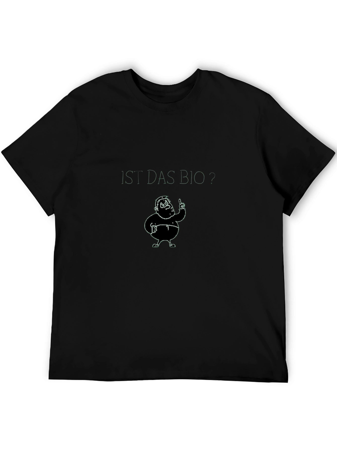 Humorous Cartoon Character Black T-Shirt
