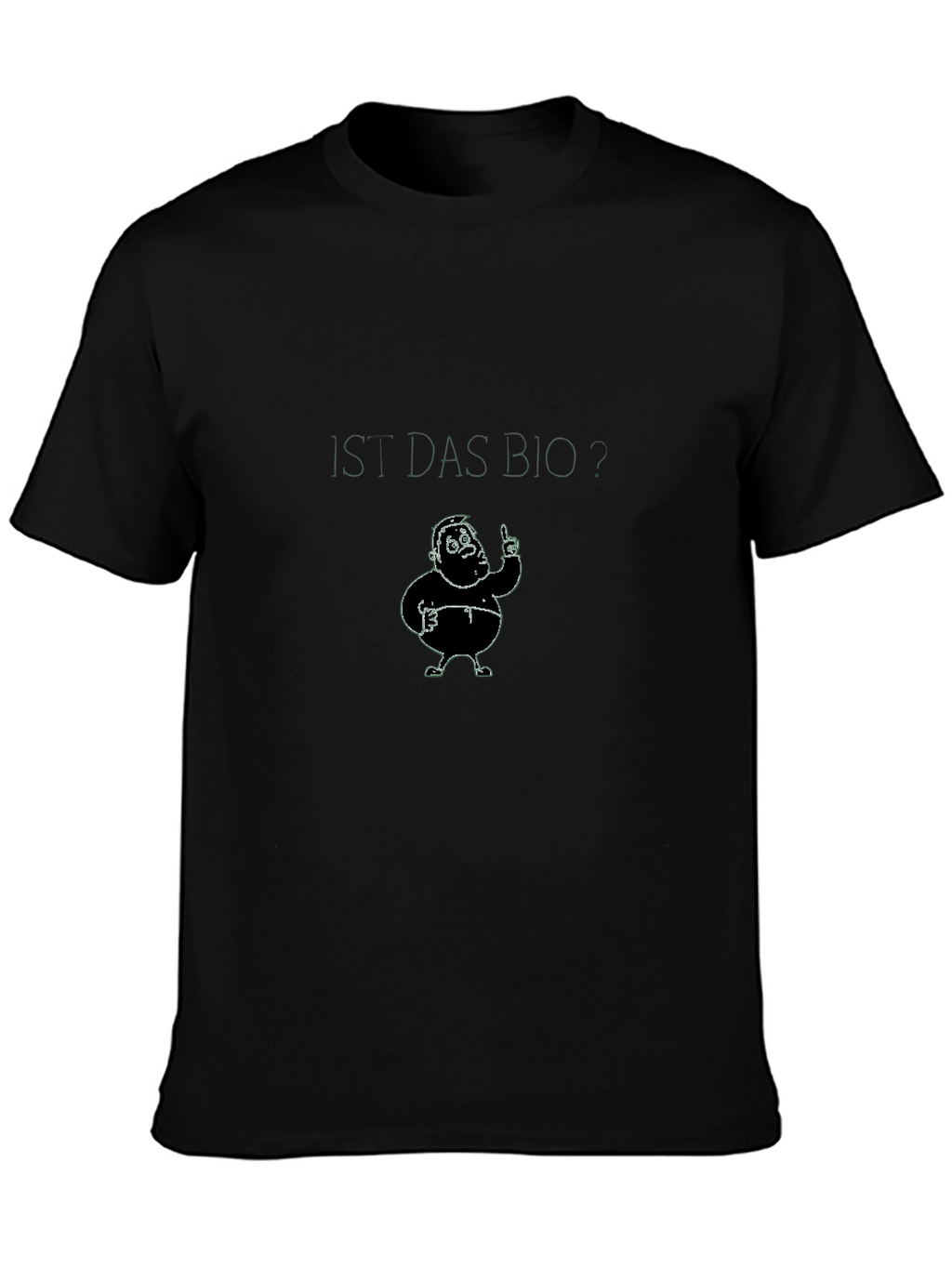 Humorous Cartoon Character Black T-Shirt