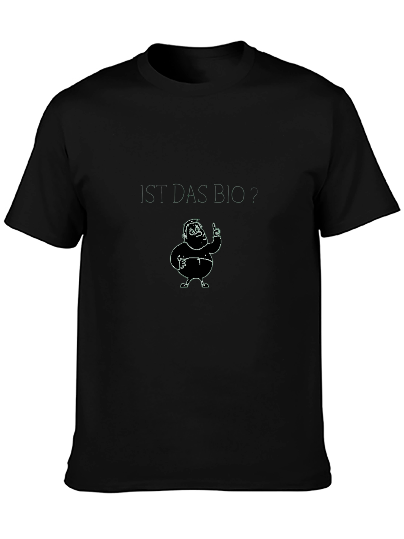 Humorous Cartoon Character Black T-Shirt