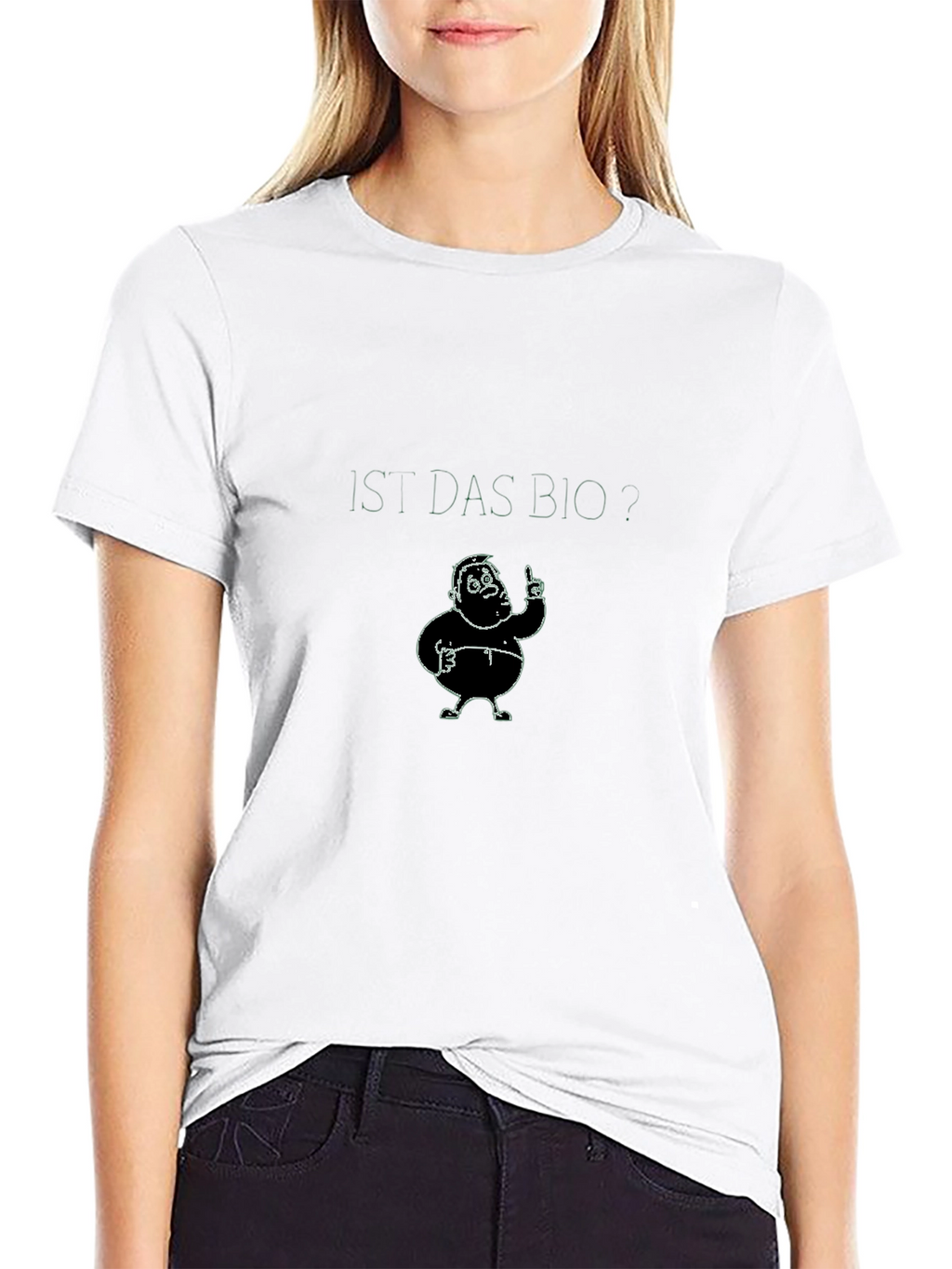 Humorous Cartoon Character Black T-Shirt