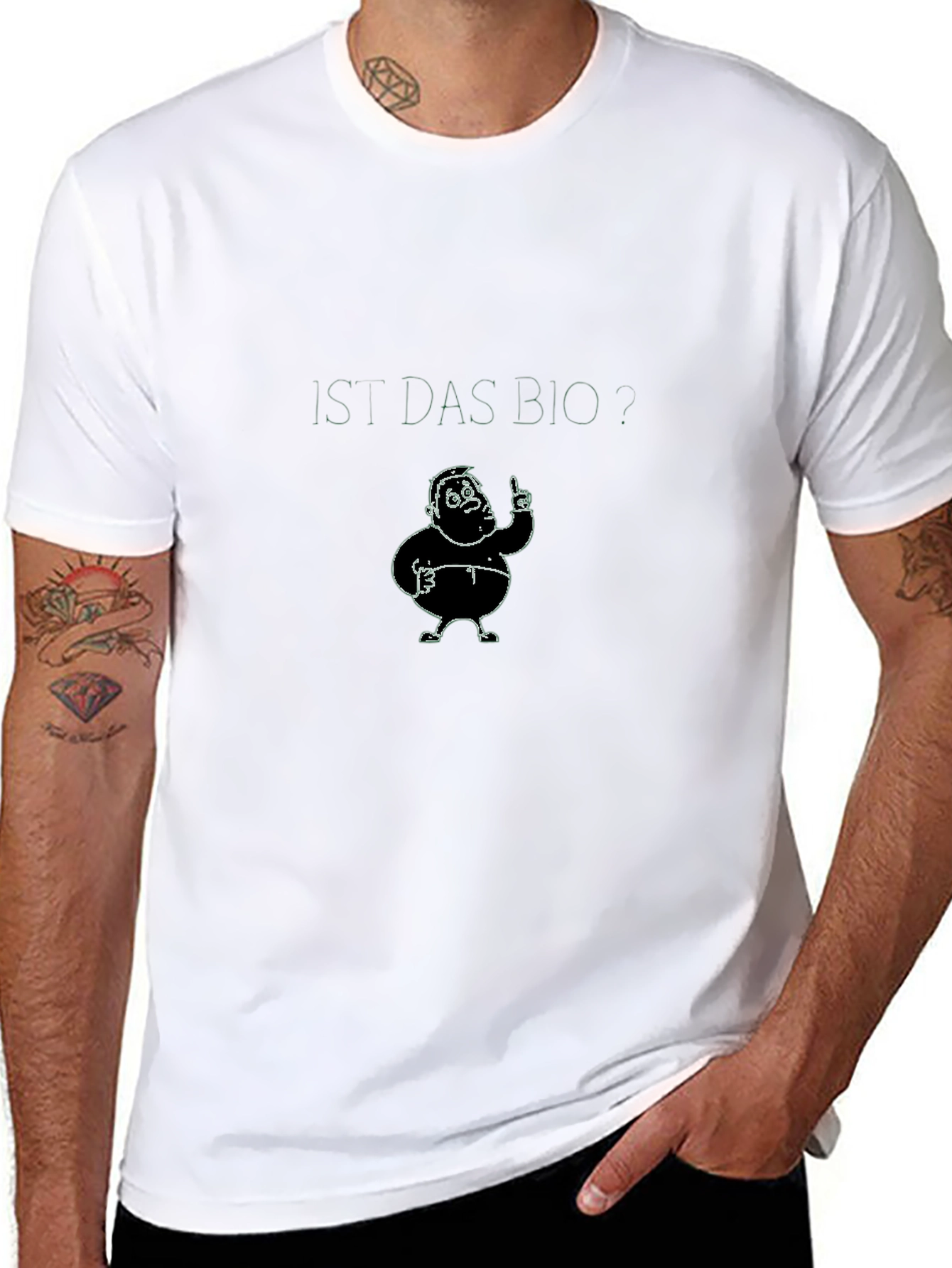 Humorous Cartoon Character Black T-Shirt