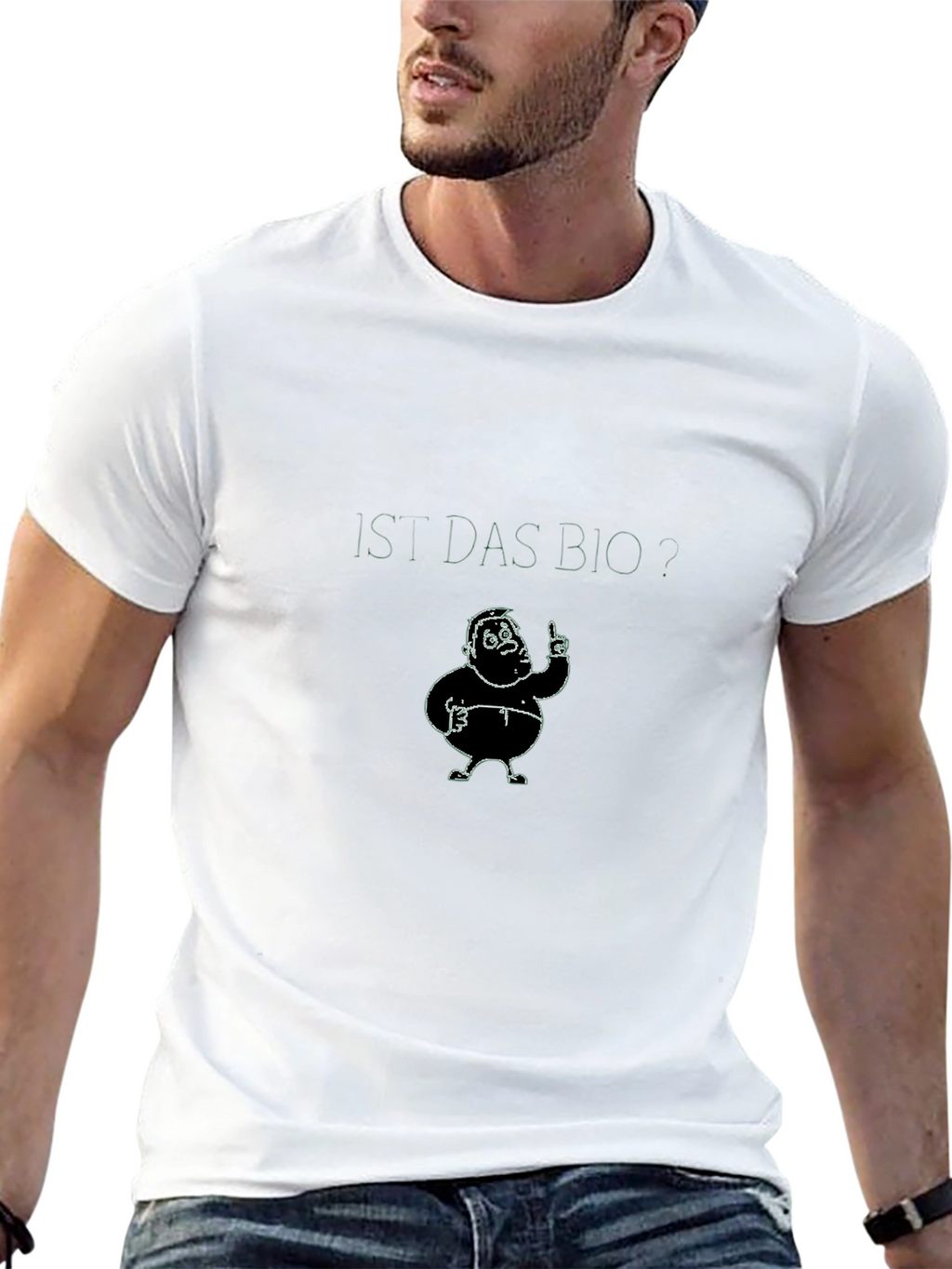 Humorous Cartoon Character Black T-Shirt
