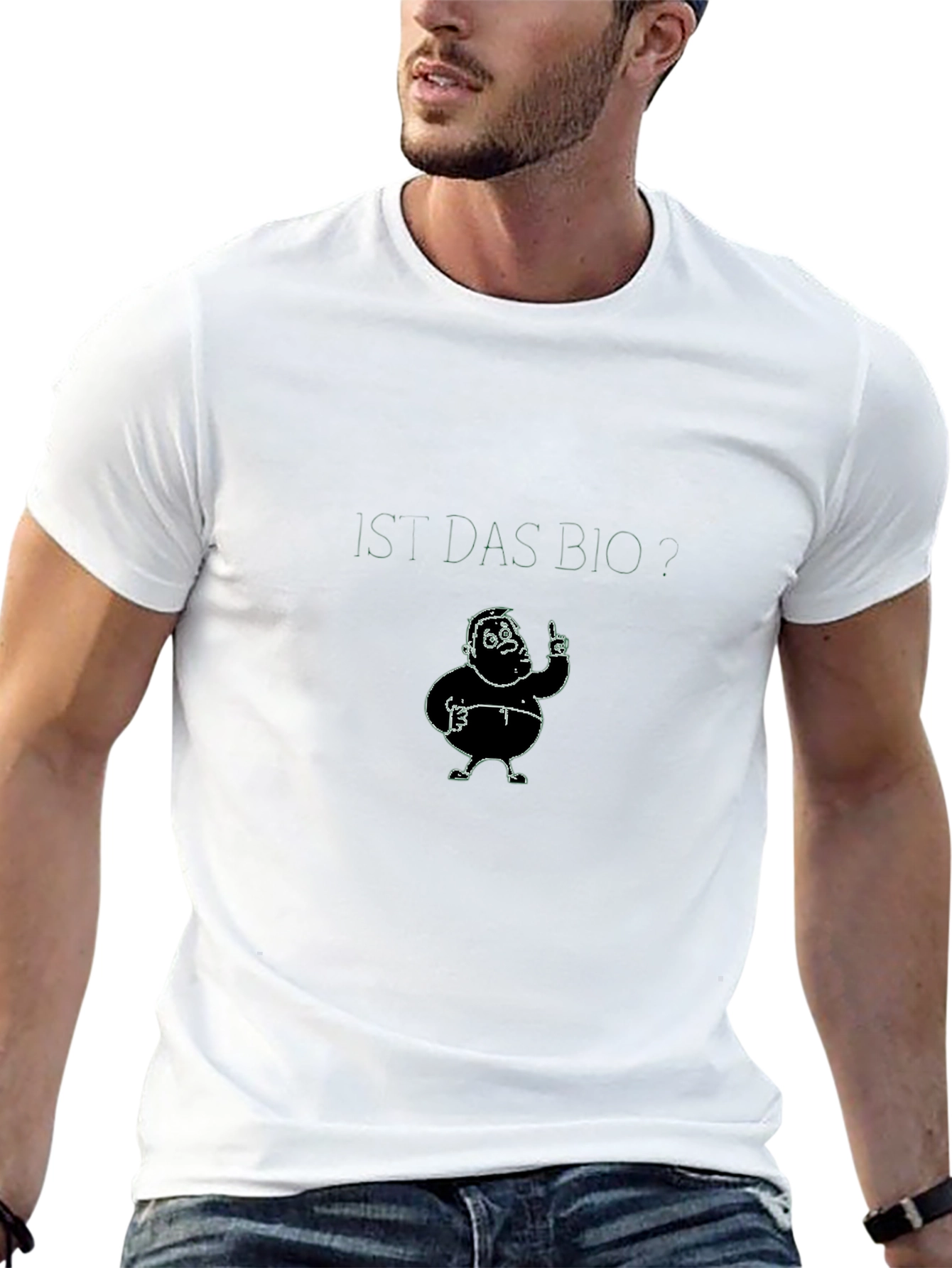 Humorous Cartoon Character Black T-Shirt