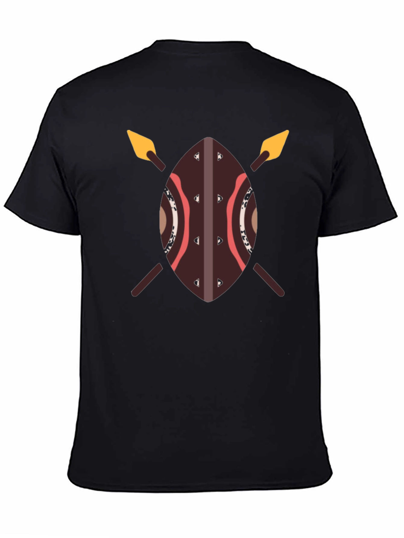 African Shield Spear T-Shirt - Warrior Design Tee