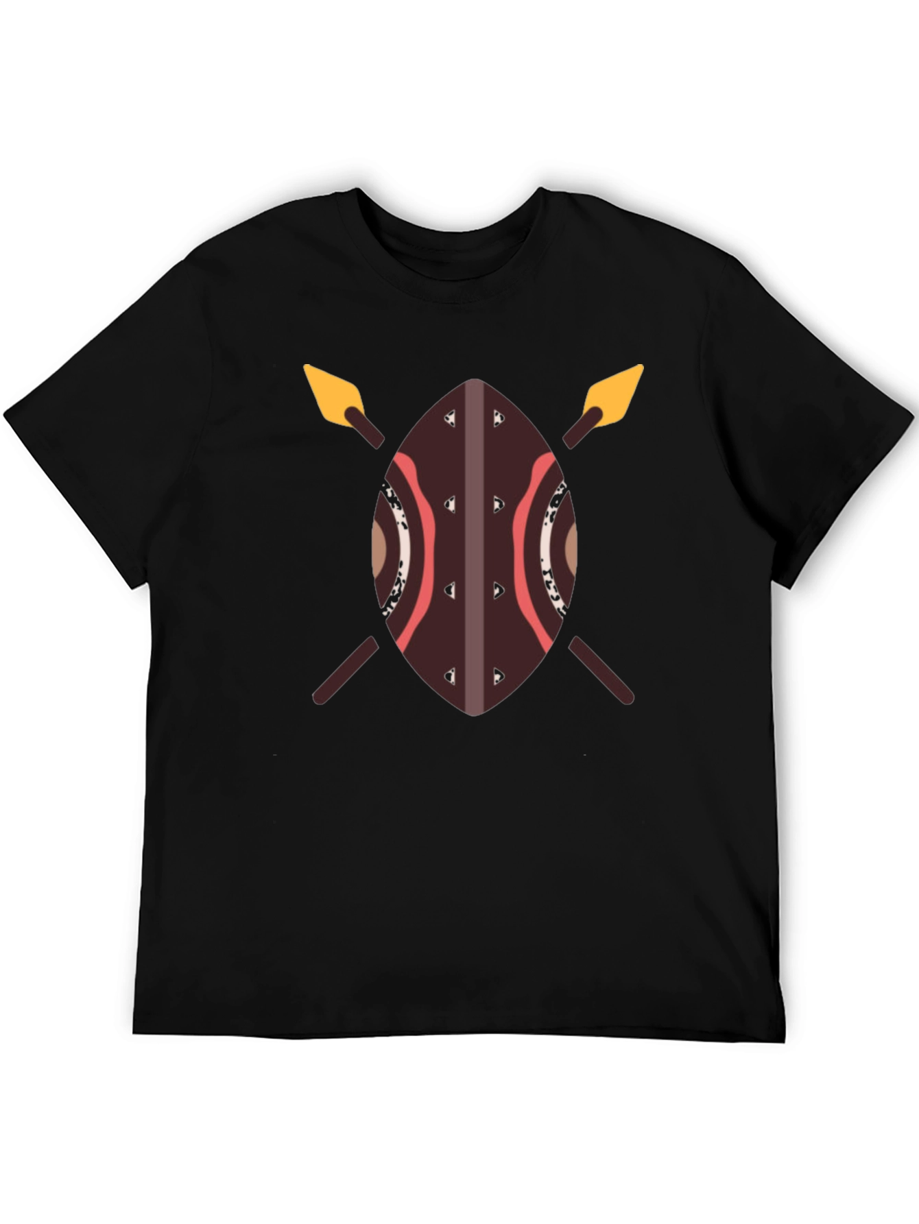African Shield Spear T-Shirt - Warrior Design Tee