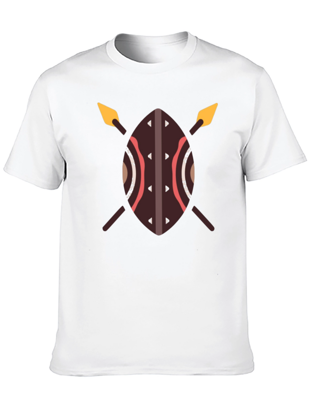 African Shield Spear T-Shirt - Warrior Design Tee