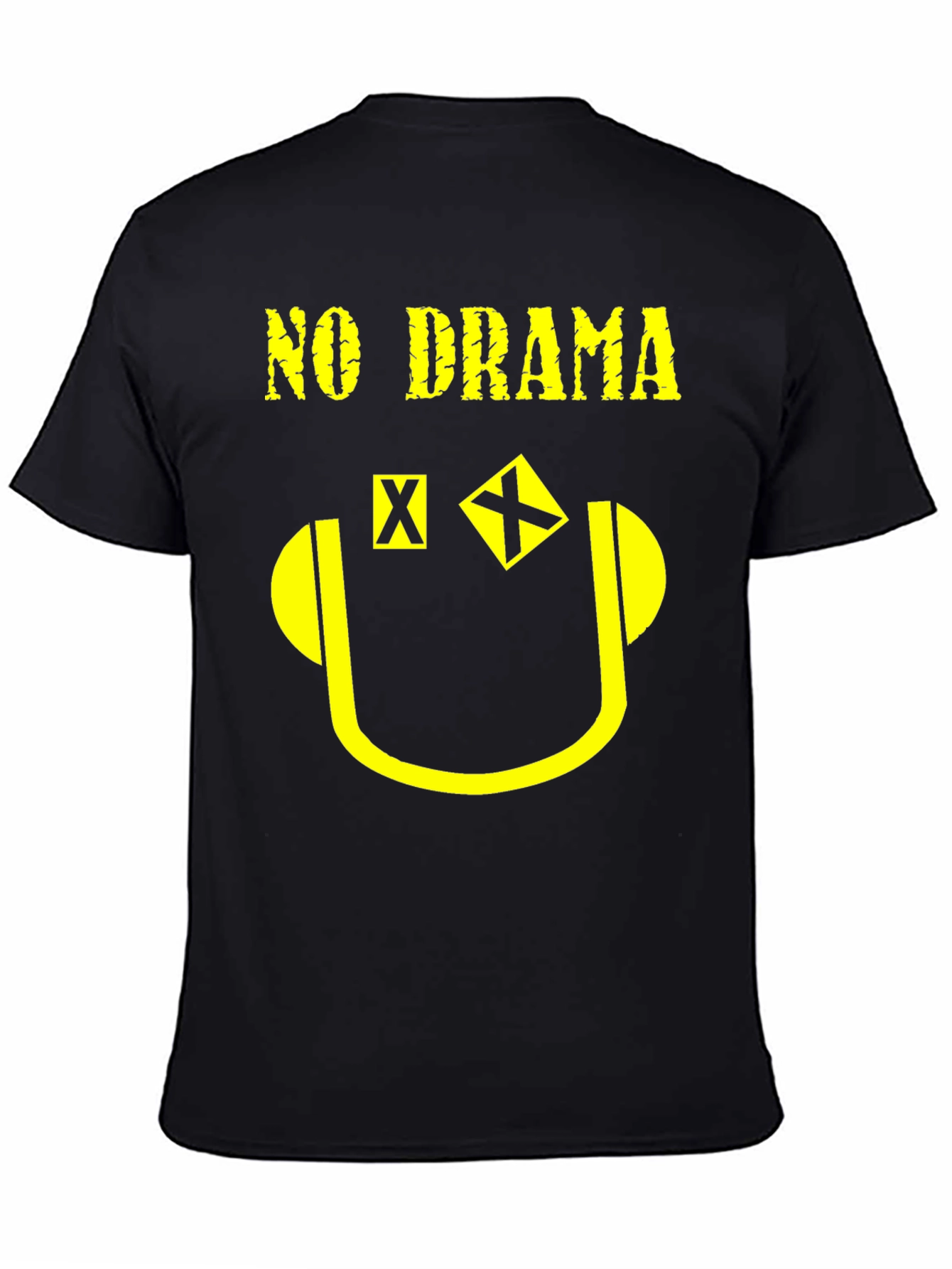 No Drama Graphic Print T-Shirt - Black