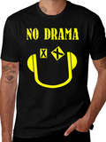 No Drama Graphic Print T-Shirt - Black
