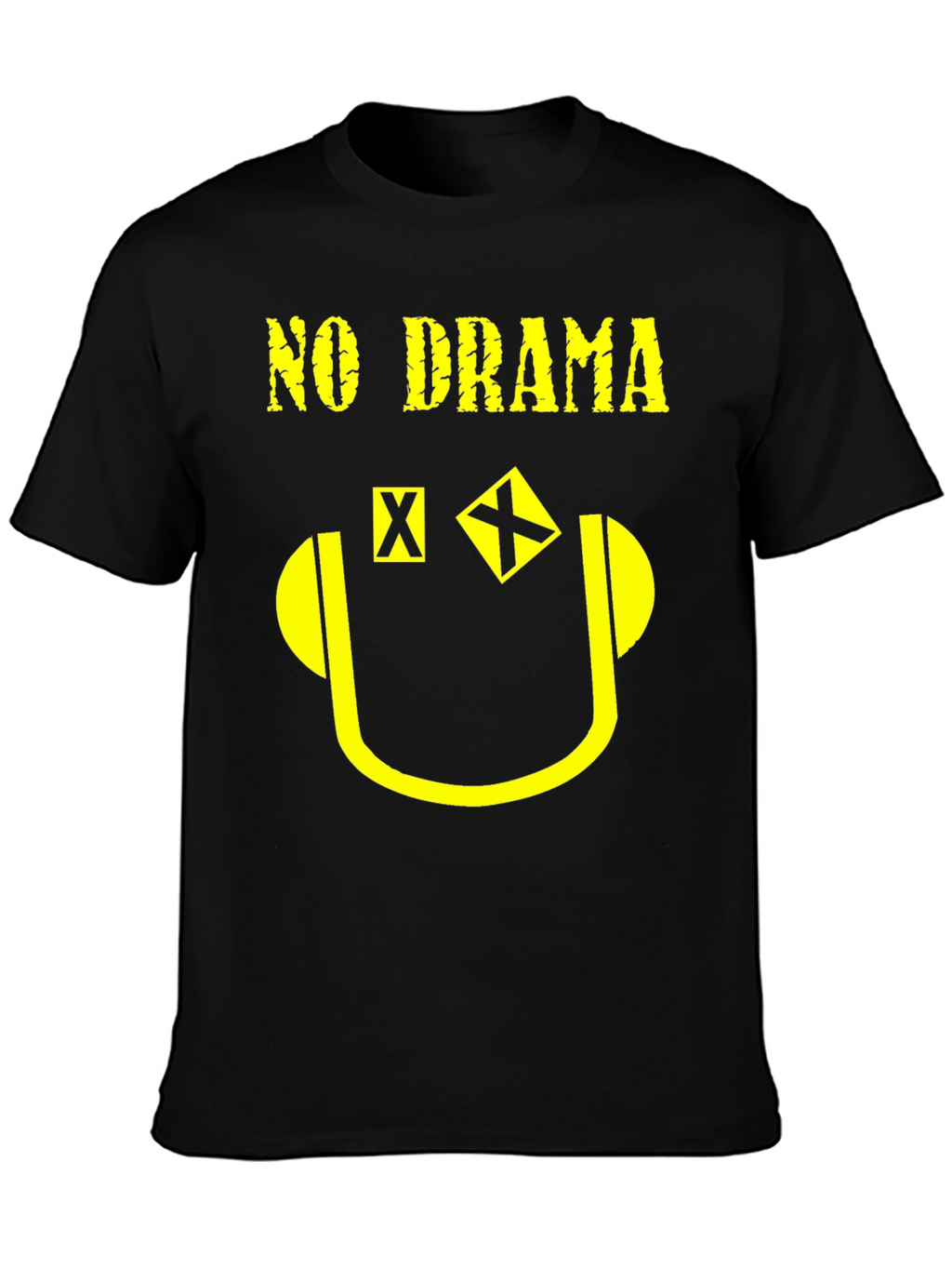 No Drama Graphic Print T-Shirt - Black